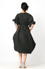 PLEATED CAP DRESS